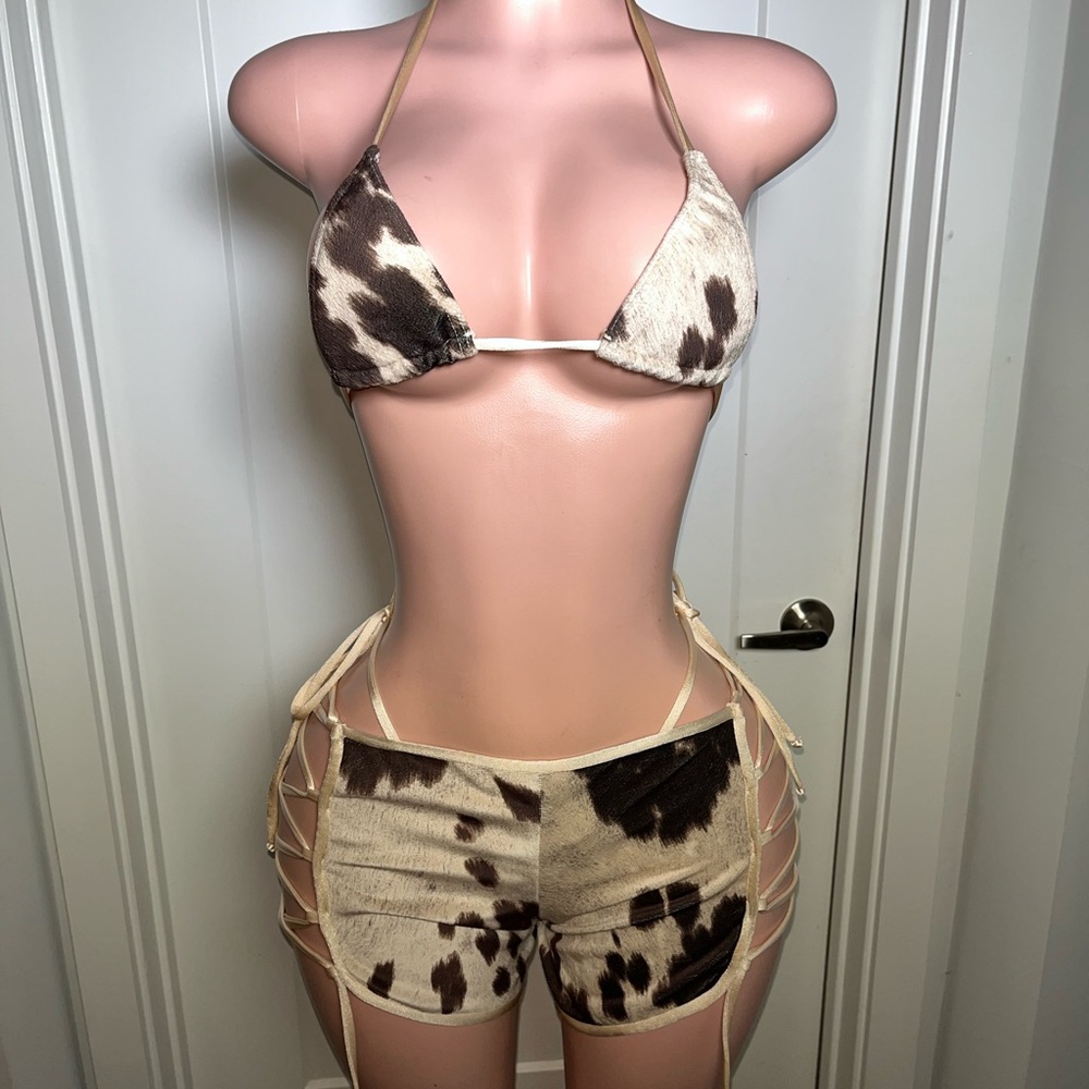 Cow Print Bikini Set